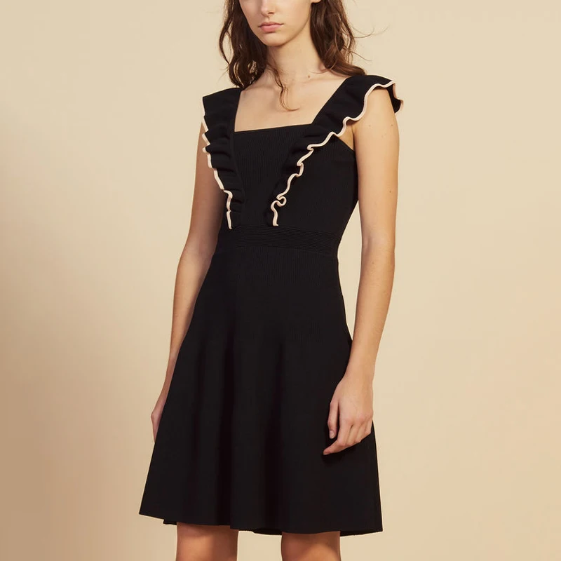 2019 сексуальная летняя одежда с оборками Горячая Женское платье без рукавов