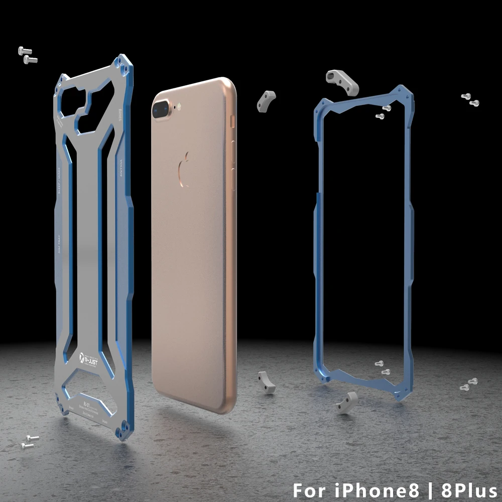 R JUST Gundam для iPhone 8 металлический корпус Механическая Броня Алюминий крышка плюс