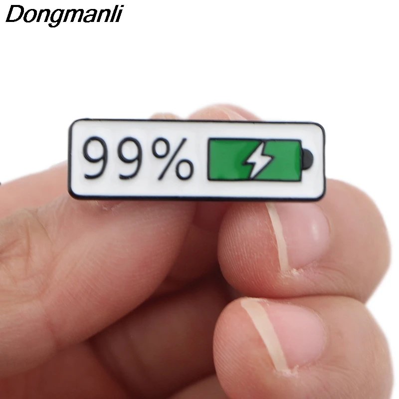 P3906 Dongmanli модная забавная батарея процент металлическая Глянцевая брошки и шпильки коллекция лацкан булавка значок воротник ювелирные изделия