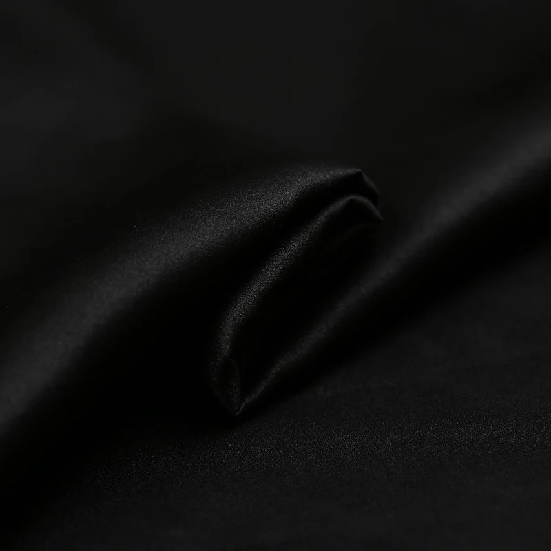 Шелковая креп-атласная ткань 19 м черная шелковая мягкая для платья летняя
