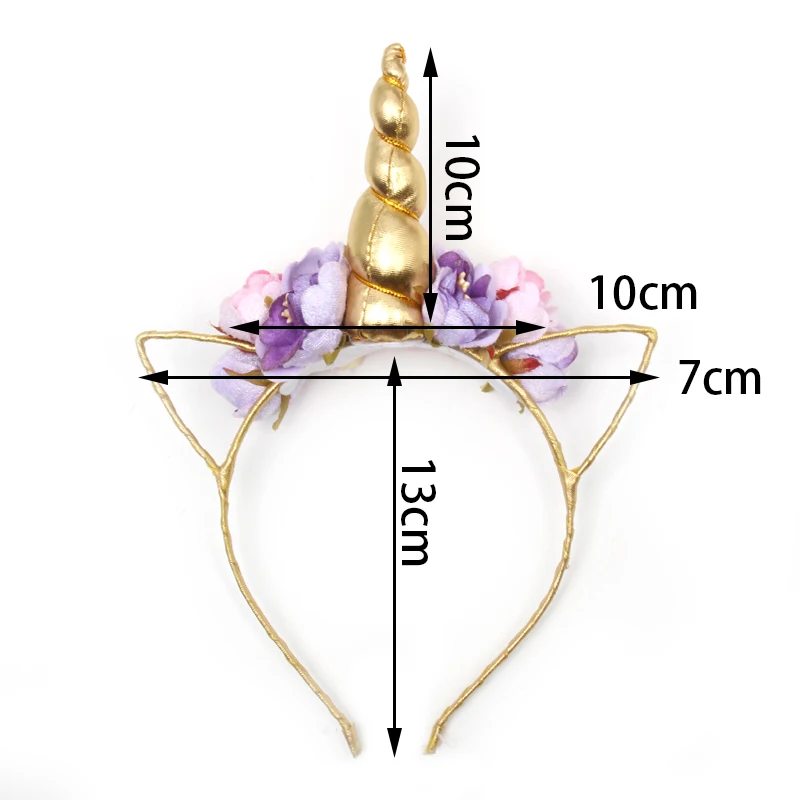 10PCS Kids Unicorn Party Baby Headband Rainbow Horn Hairband Easter Bonus Floral Cat Ear Hair Accessory | Детская одежда и обувь