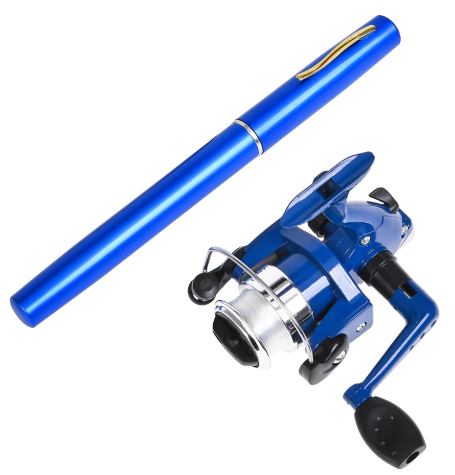YINGTOUMAN 2 SET/LOT ABS Carbon Pen Type Fishing Rod Spinning Wheel Reel Piece Set Portable 5 Color Sea Otter Tackle | Спорт и