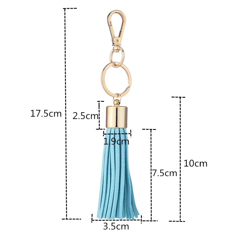 

Fashion Leather Tassel Key Chain Solid Color Key Ring Fringe Handbag Backpack Car Key Accessories Creative Pendant Keyrings
