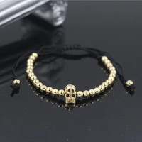 wholesale anil arjandas women mens 5mm copper beads black eyes spartan warrior helmet charm braiding macrame bracelet jewelry