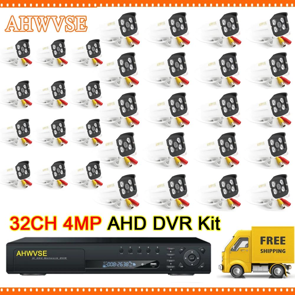 32CH 4MP AHD DVR комплект камер видеонаблюдения 32 шт. 4.0mp Водонепроницаемая камера