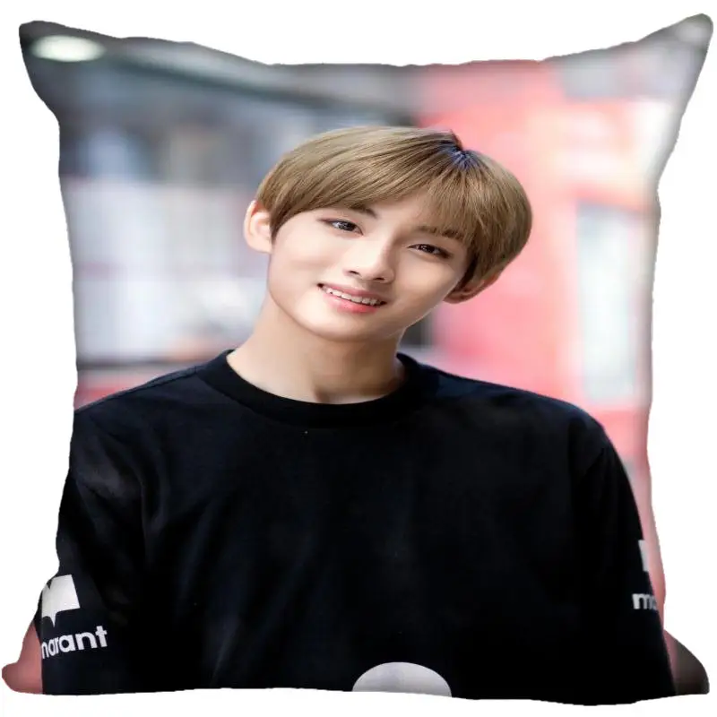 4 Fan Xi, хит, на заказ, KPOP, NCT, WINWIN, принтованная шелковая квадратная наволочка, для дома, декоративная, на молнии, атласная наволочка(одна сторона - Цвет: 4