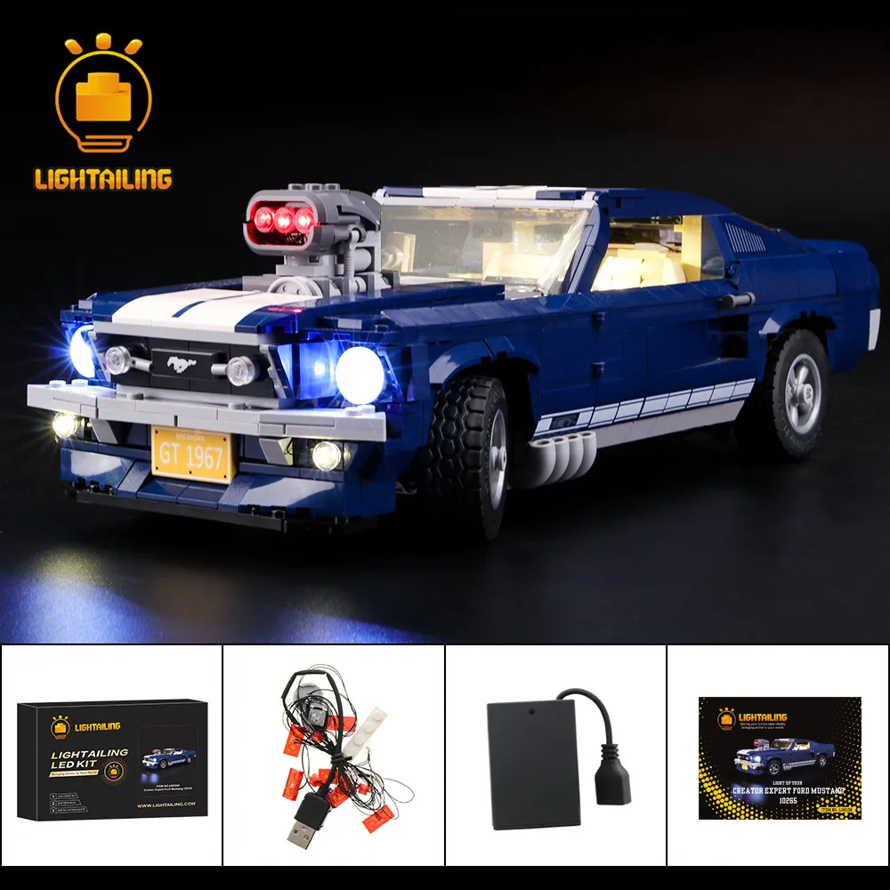 Комплект светодиодного освещения для строительных блоков Ford Mustang 10265 из серии