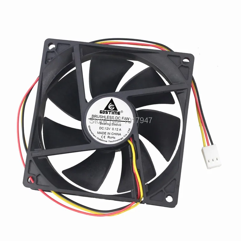 5 шт. в партии Gdstime DC 12 В 3Pin разъем 9 см 92 мм x 25 9225 кулер осевой вентилятор|flow fan|axial flow