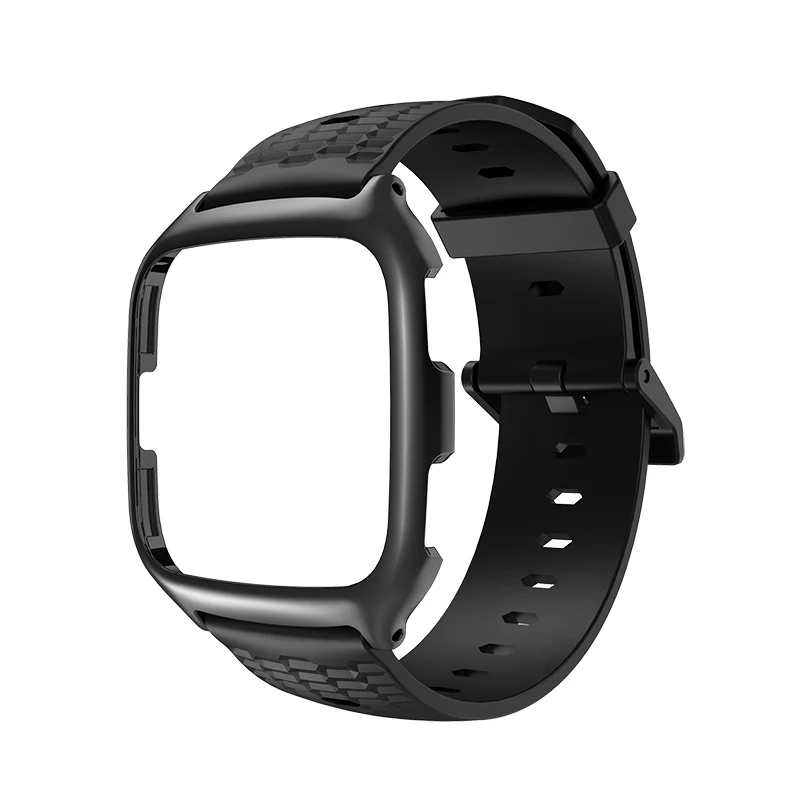 Mijobs Мягкие силиконовые сменные спортивные часы-браслет ремешок для Fitbit Versa Замена Smartwatch Браслет - Цвет: black