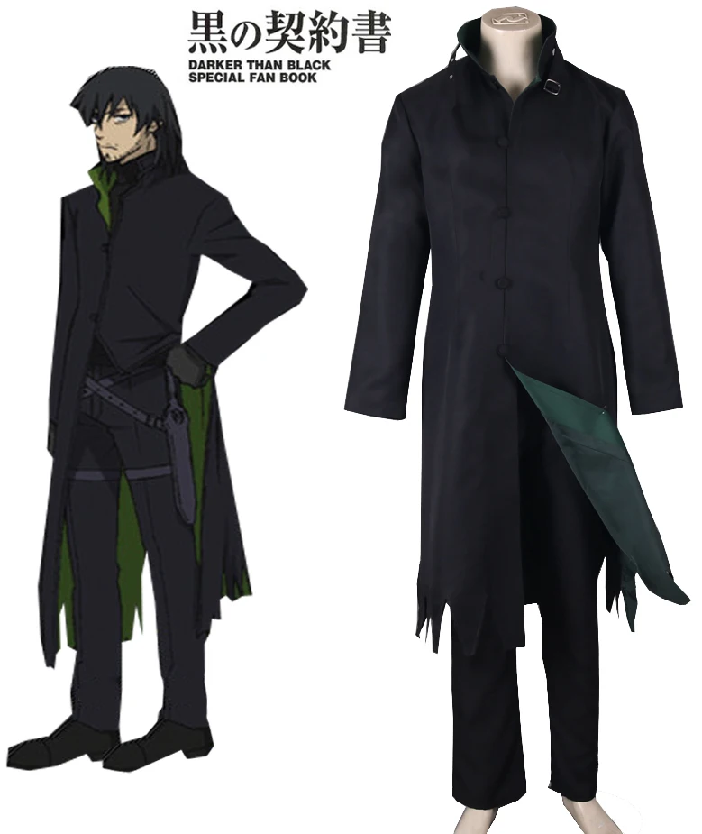 

Free shipping Darker Than Black Hei Cosplay Costume Black Men's Costumes