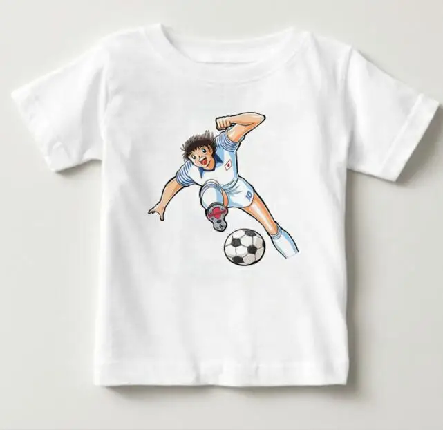 White childreT-shirt Футболки для мальчиков и девочек, От 3 до 8 лет, милые футболки детская футболка из хлопка с круглым вырезом и короткими рукавами, капитан Цубаса, NN - Цвет: White childreT-shirt