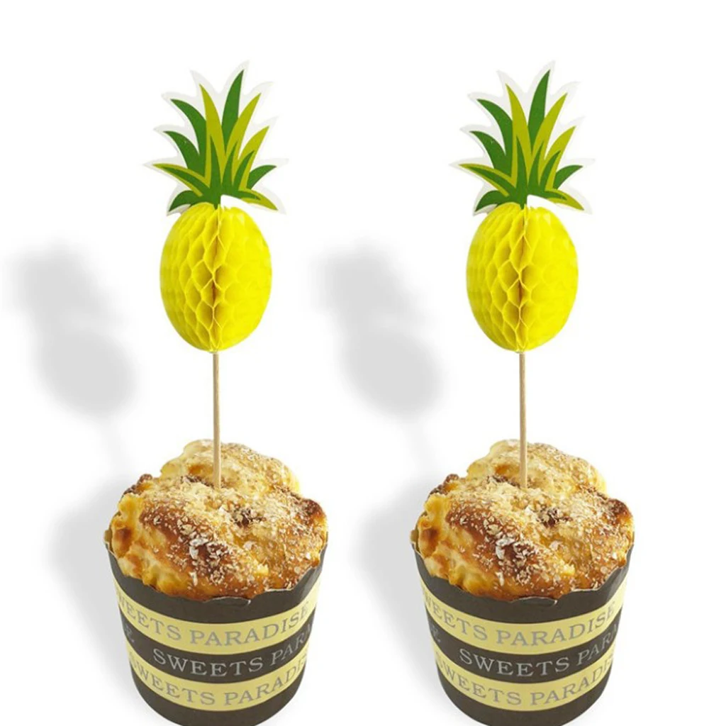 12 шт ананас кекс торт Toppers Luau украшение для свадьбы День рождения Рождество