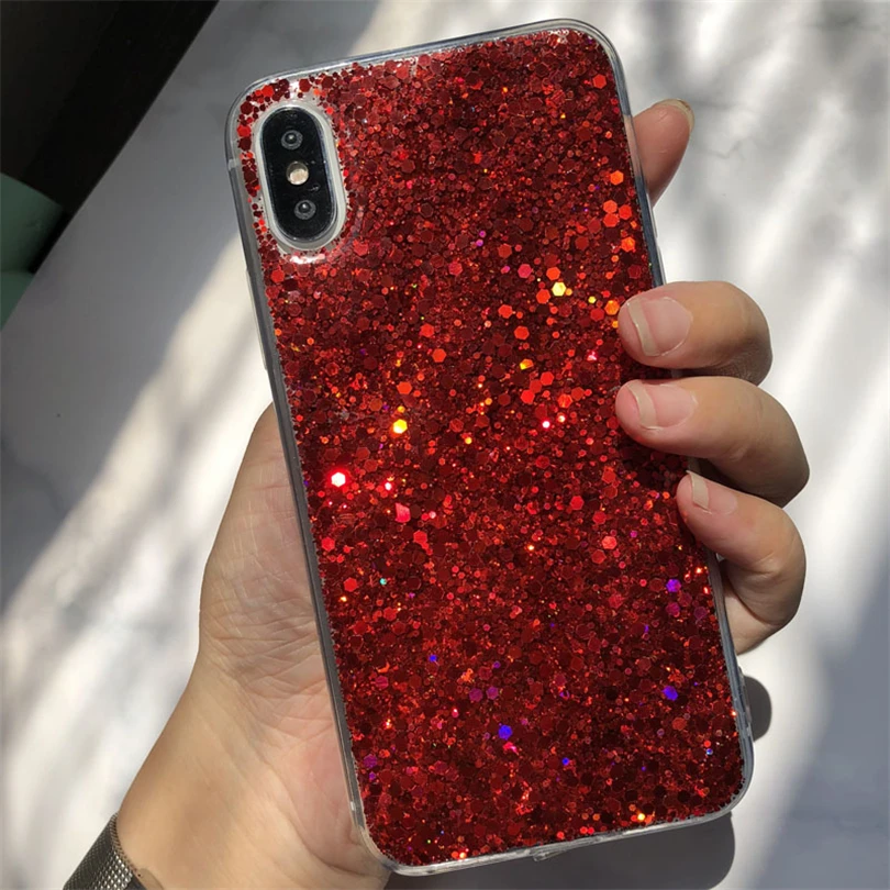 Чехол с блестками для Huawei P30 P40 Honor 10 Mate 20X P Smart 2019 SamSung Galaxy S10 Lite S20 Plus A7 2018 | Мобильные