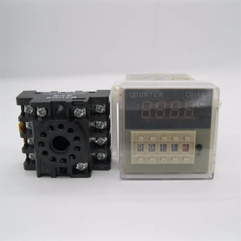 DH48J 11A 11 контактный AC 220VAC 12VDC/AC 24VDC/AC контакт/датчик ввода сигнала цифровой счетчик