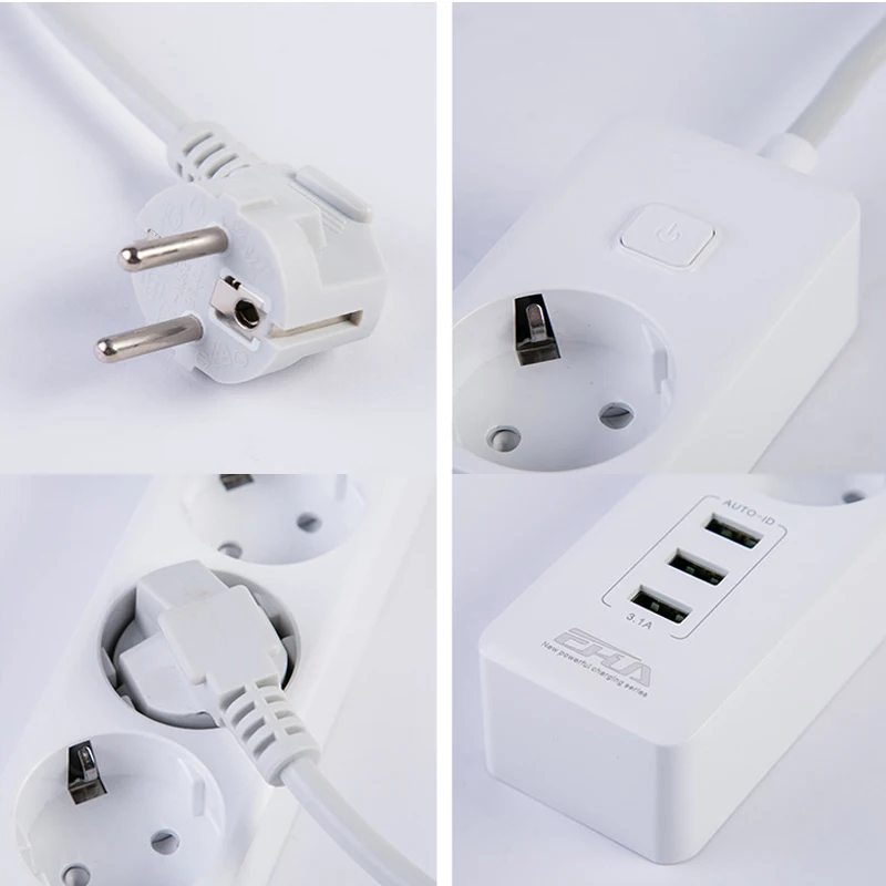Мощность розеток Зарядное устройство Adapter3 USB 3 Порты и разъёмы удлинитель ЕС