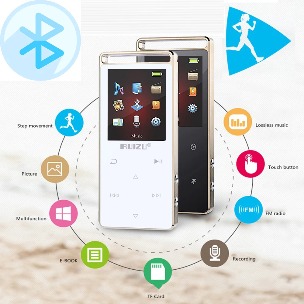 MP3 музыкальный плеер с Bluetooth 4 0 портативный без потерь HIFI Металлический корпус