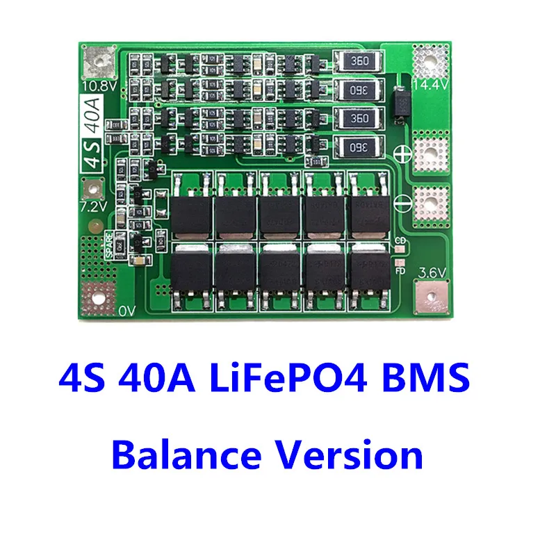 4S 40A 12 8 V 14 4 18650 LiFePO4 Защитная плата аккумулятора/литий железо BMS с