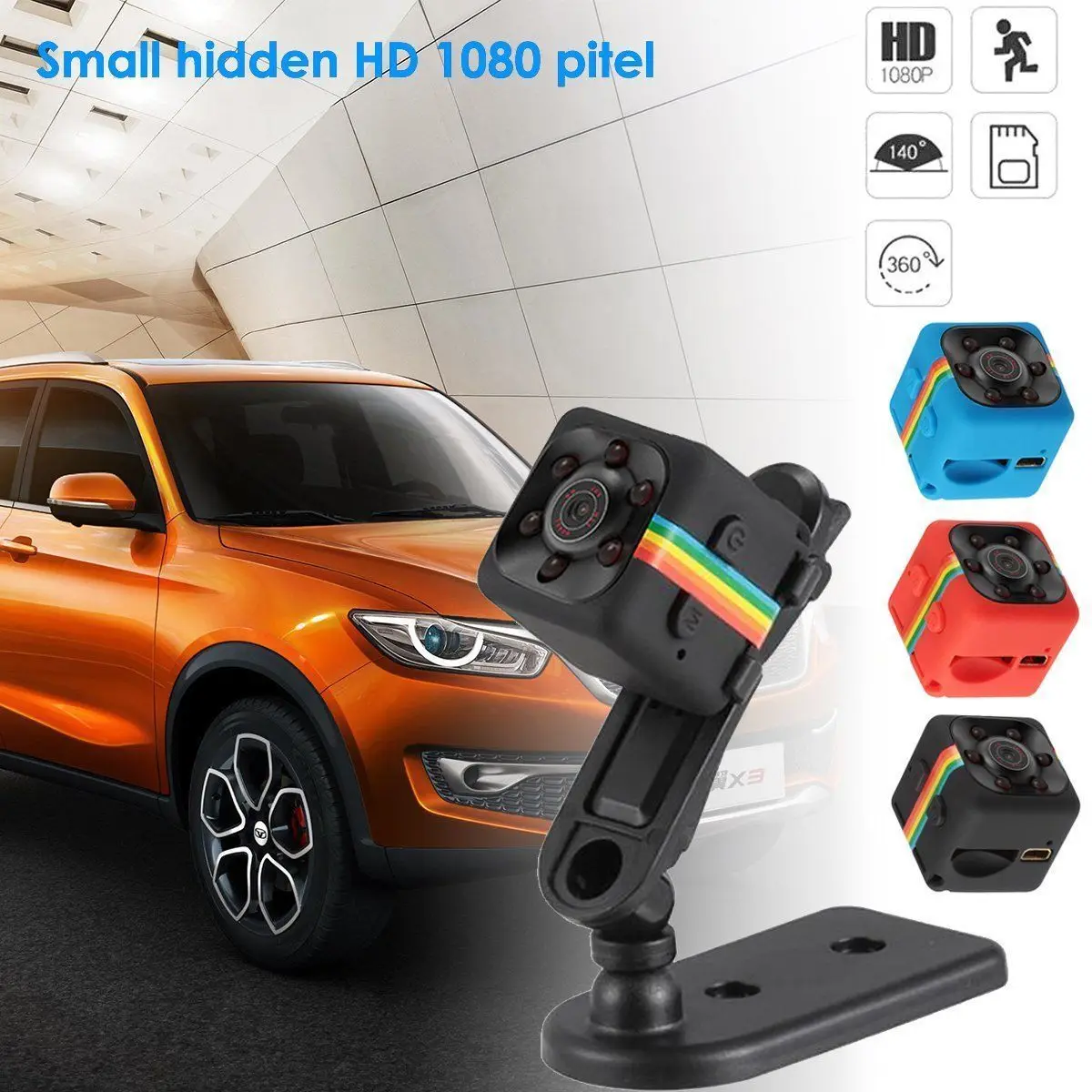 SQ11 FHD 1080P Мини Видеорегистраторы для автомобилей Камера Dash Cam ИК светодиодный