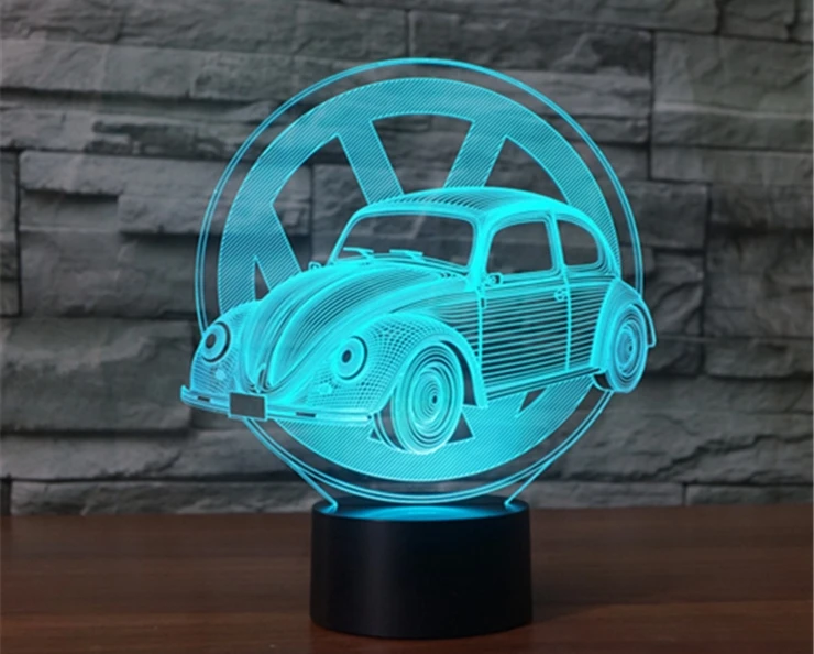 [Seven Neon] Бесплатная доставка акриловый жук 7 цветов настольная лампа 3D новинка