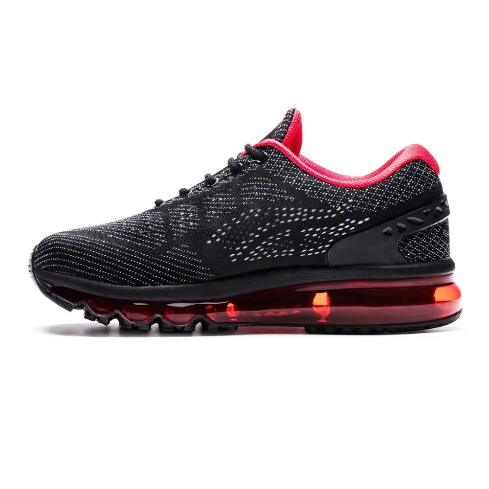 Black Red M Onemix Кроссовки Для мужчин воздуха Подушки и дышащие спортивные Обувь спорта на открытом воздухе и бег Размеры eu 36-47 1155 - Цвет: Black Red M