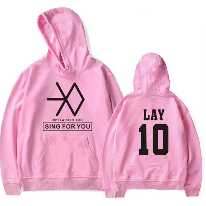 Корейский KPOP EXO SING для вас альбом Kar Sehun Xiumin Baekhyun Tao Chanyeol с длинным рукавом Розовая