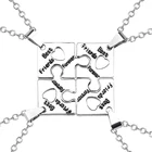 Женский кулон-пазл из цинкового сплава BFF ожерелье лучшие друзья, 4 предмета в комплекте, чокер в подарок