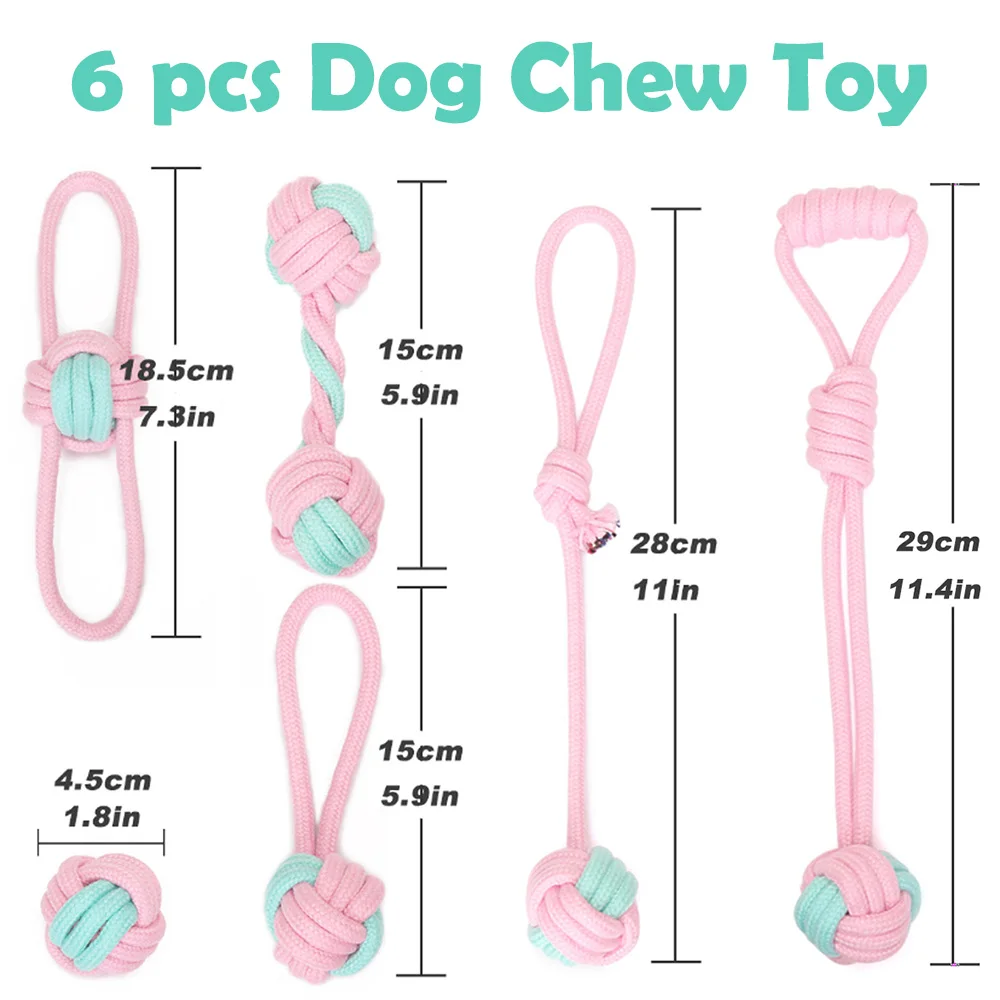 Pink-6 PCS Игрушка для собаки в форме пакет для малых и средних собак домашних животных жевать игрушка для больших собак интерактивная игрушка для собак веревка мяч для обучение, игры игрушки для домашних животных - Цвет: Pink-6 PCS