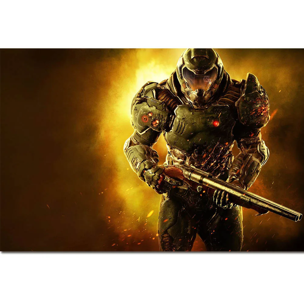 Ultimate Doom Game Poster Art Silk Fabric Prints 24*36 inch Wall Decorative Pictures for Home Bedroom Decor | Дом и сад