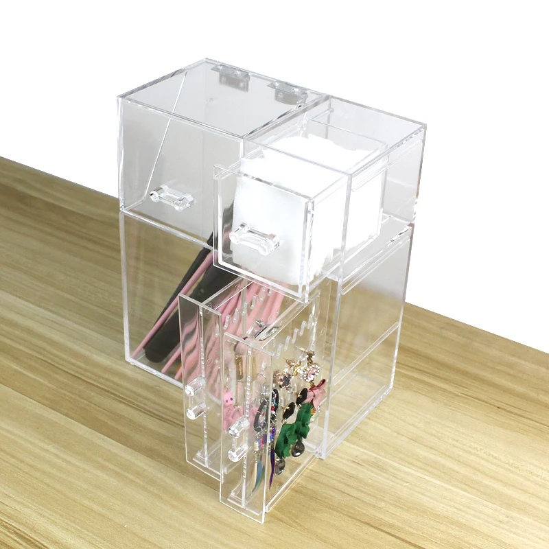 Акриловый ящик для хранения кистей макияжа держатель сережек ящики ювелирных