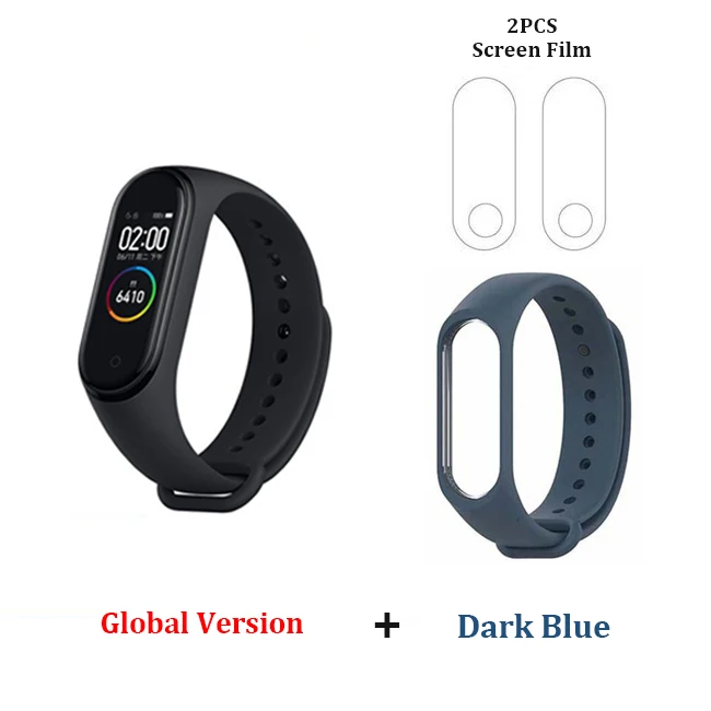 EU Add Filme Strap Xiaomi mi Band 4 умный Браслет mi band 4 цвета AMOLED экран сердечный ритм фитнес музыка Bluetooth 5,0 50 м водонепроницаемый сенсорный экран - Color: EU Add Filme Strap