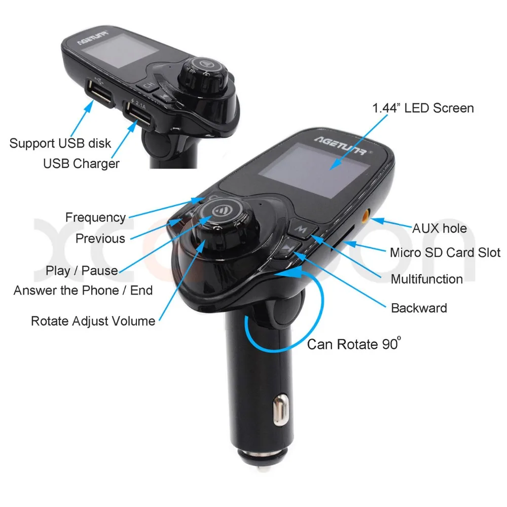 XCGaoon T11 автомобильный комплект громкой связи Bluetooth-совместимый MP3-плеер