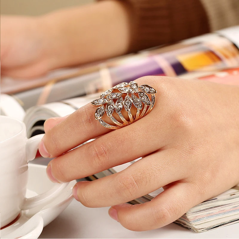 Женские винтажные кольца с кристаллами ювелирные изделия стразы