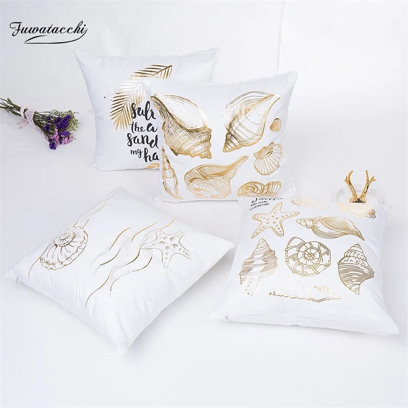 Fuwatacchi черный золотой фольгированный чехол для подушки с надписью олень