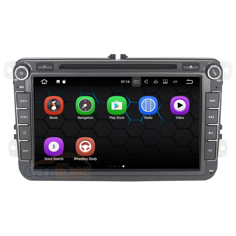 Автомобильный DVD плеер 8 дюймовый HD Android 9 OS 2 DIN для Volkswagen VW Tiguan Polo Golf 5 6 Passat B6 Jetta