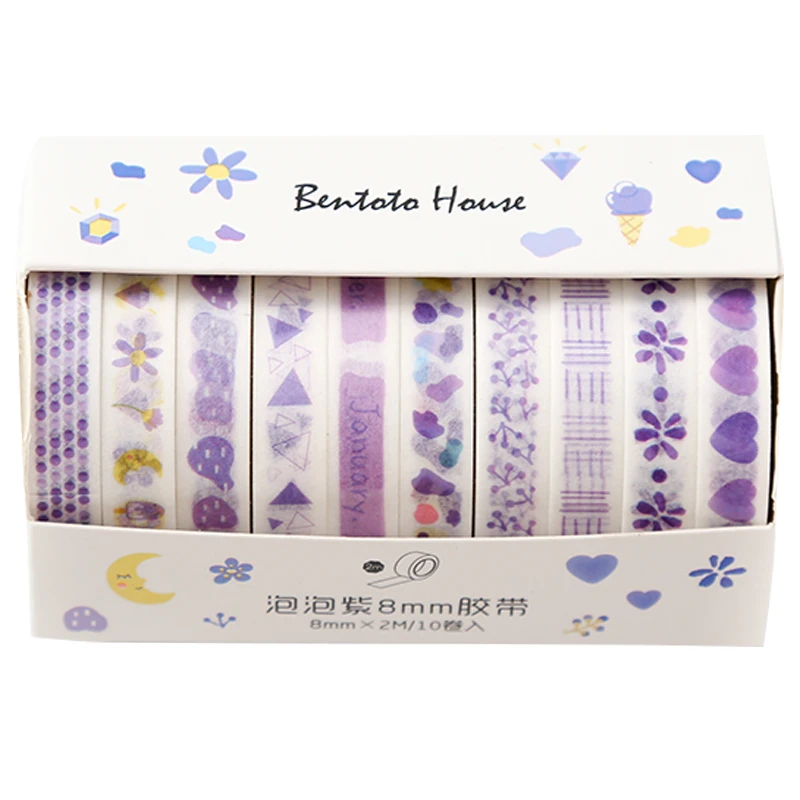 10 рулонов/упаковка декоративные бумажные наклейки | Канцтовары для офиса и дома