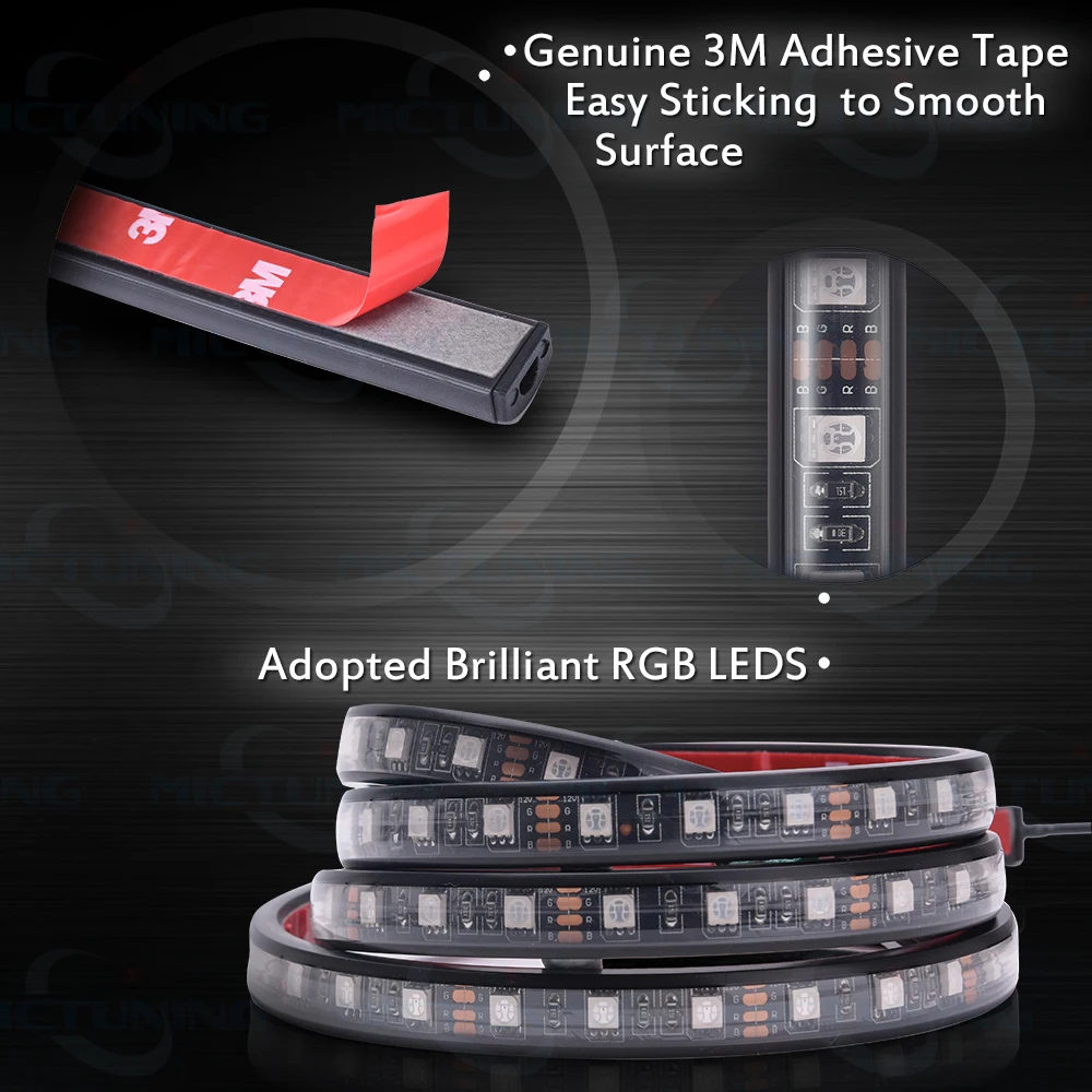 MICTUNING 2 шт. 6" RGB светодиодный светильник для кровати грузовика беспроводной пульт дистанционного управления для автомобиля полосы лампы освещение комплект водонепроницаемый для пикапа внедорожник RV