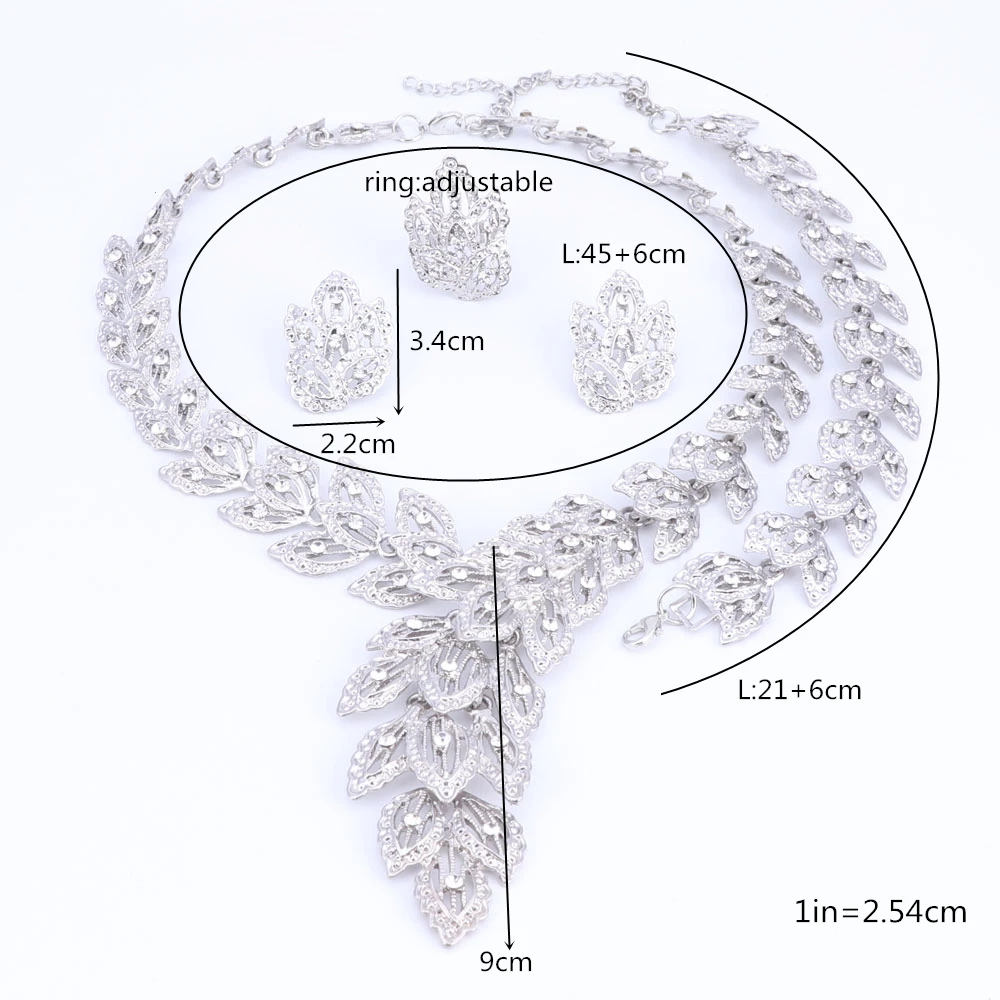 Модный кулон в форме листьев ожерелье серьги браслет кольцо Мода Дубай