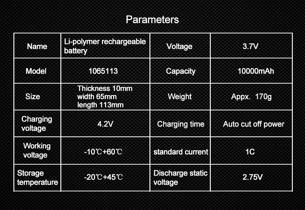4 шт./лот WAMA 1065113 настоящие 10000mAh 3,7 V литий-ионные полимерные аккумуляторы резервного питания цифровой продукт аксессуары аккумулятор