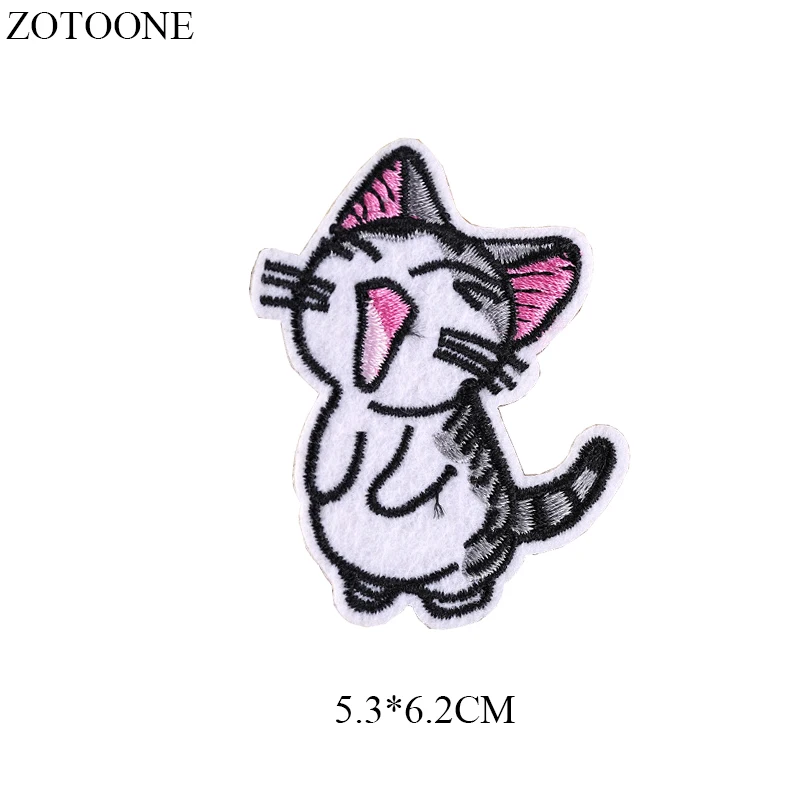 ZOTOONE гладить на Кот патч наклейки джинсы с вышивкой и аппликацией Животных Патчи