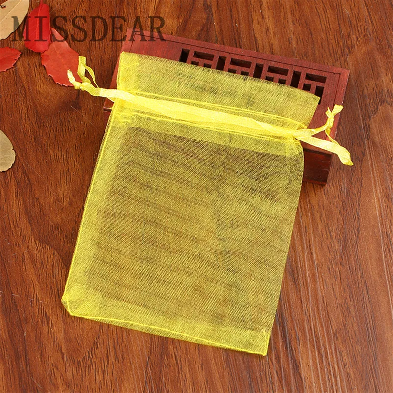 50pcs/lot 7x9 9x12 10x15 13x18cm Small Organza Bag Wedding Decoration Charms Jewelry Packaging Bags Drawstring Gift Pouches | Украшения и