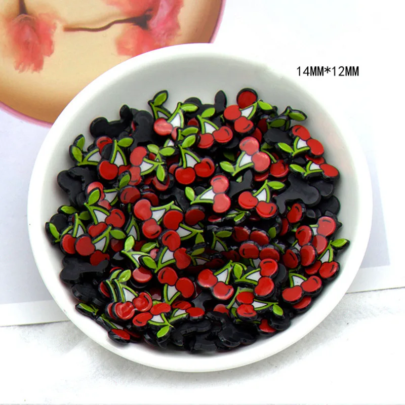 10 шт. Акриловые Плоские с оборота полимерные Мультяшные плоские кавайные фруктовые кабошоны серьги ювелирные изделия Аксессуары для рукоделия украшения Декор
