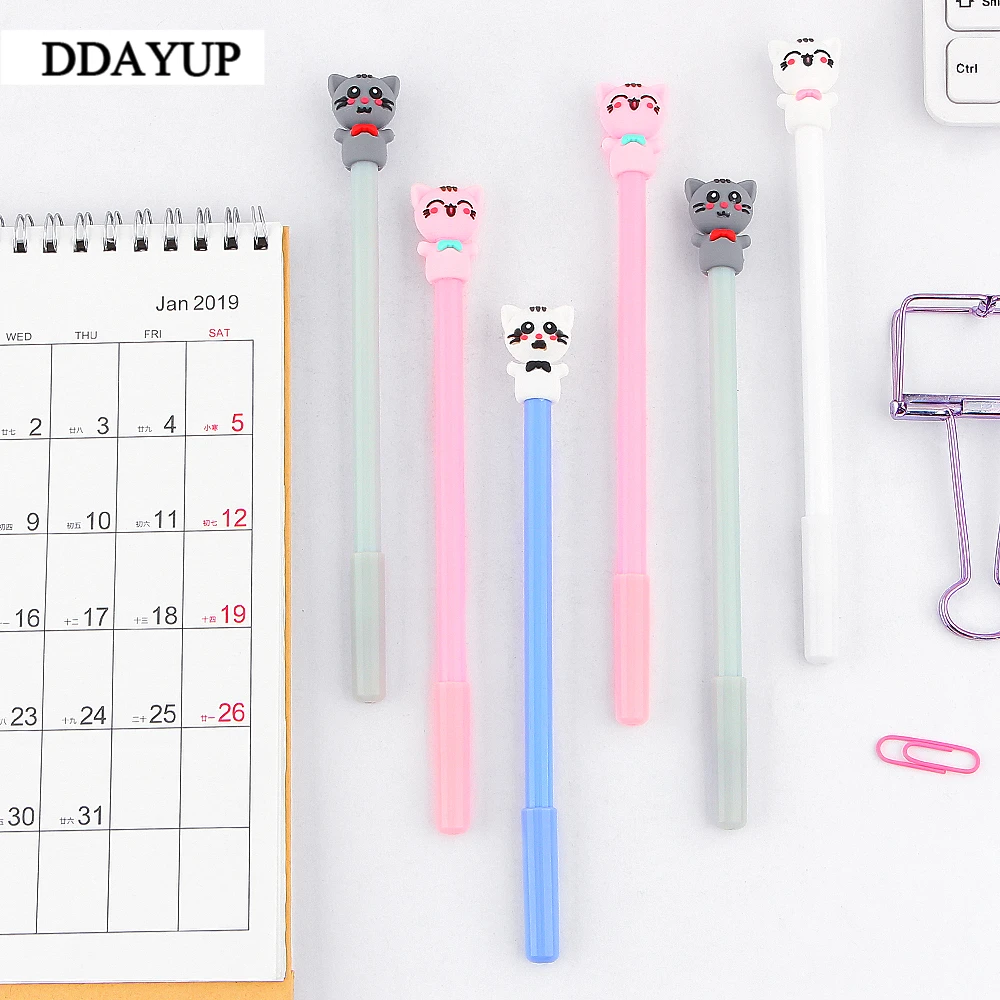 2 шт./лот 0 5 мм Kawaii мультипликационная гелевая ручка милый кот нейтральные ручки