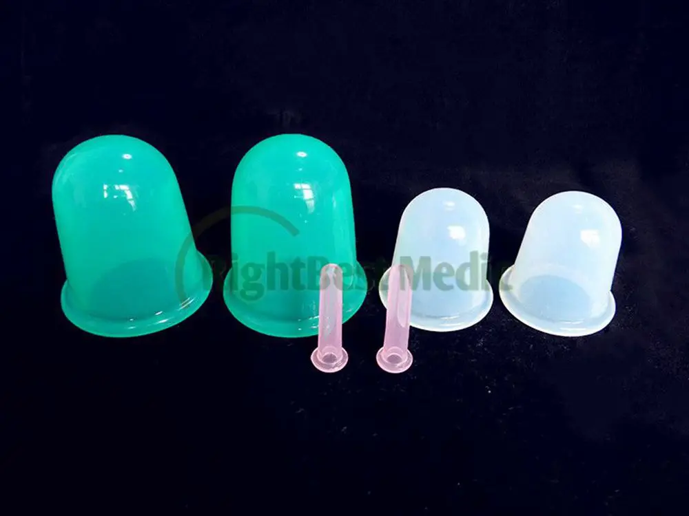 Набор вакуумных силиконовых чашек для массажа с антицеллюлитным корпусом 6 шт. в