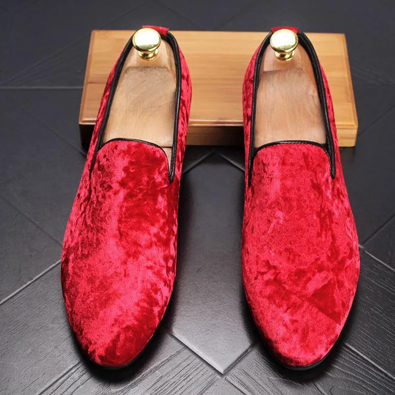 Роскошные мужские туфли красная кожаная мужская повседневная обувь ручной