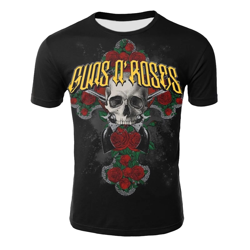 Roses And guns футболка для мужчин/женщин крутая 3D футболка с короткими рукавами для мужчин пистолеты N Roses Топ Распродажа одежды мужская футболка Прямая поставка