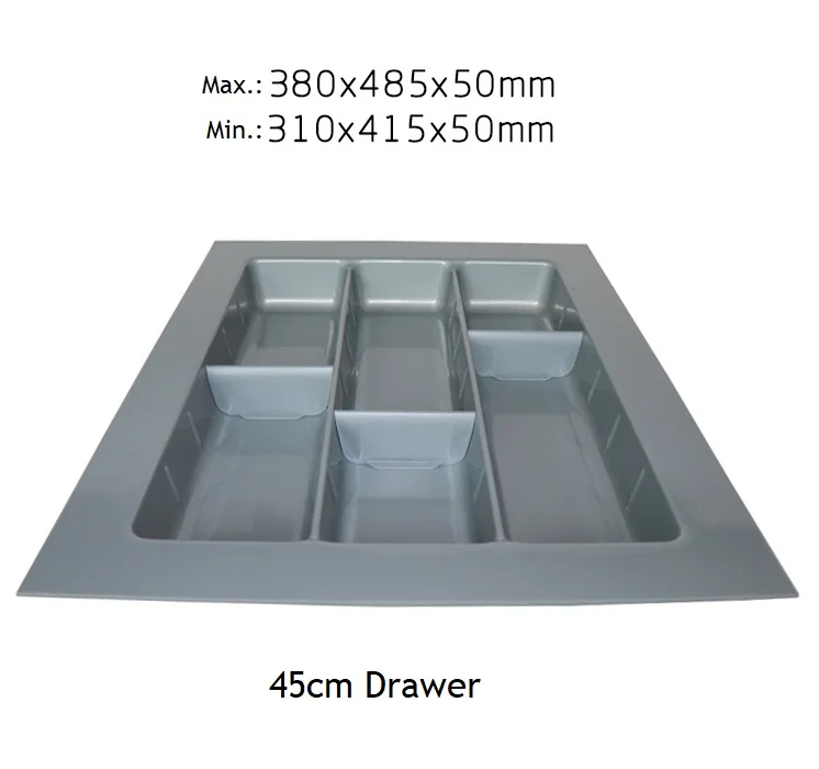 45cm Divider 45 см-60 см Размер ABS пластик Cuttable столовые приборы лоток вставки посуда держатель приспособленный ящик для кухонного ящика - Цвет: 45cm Divider