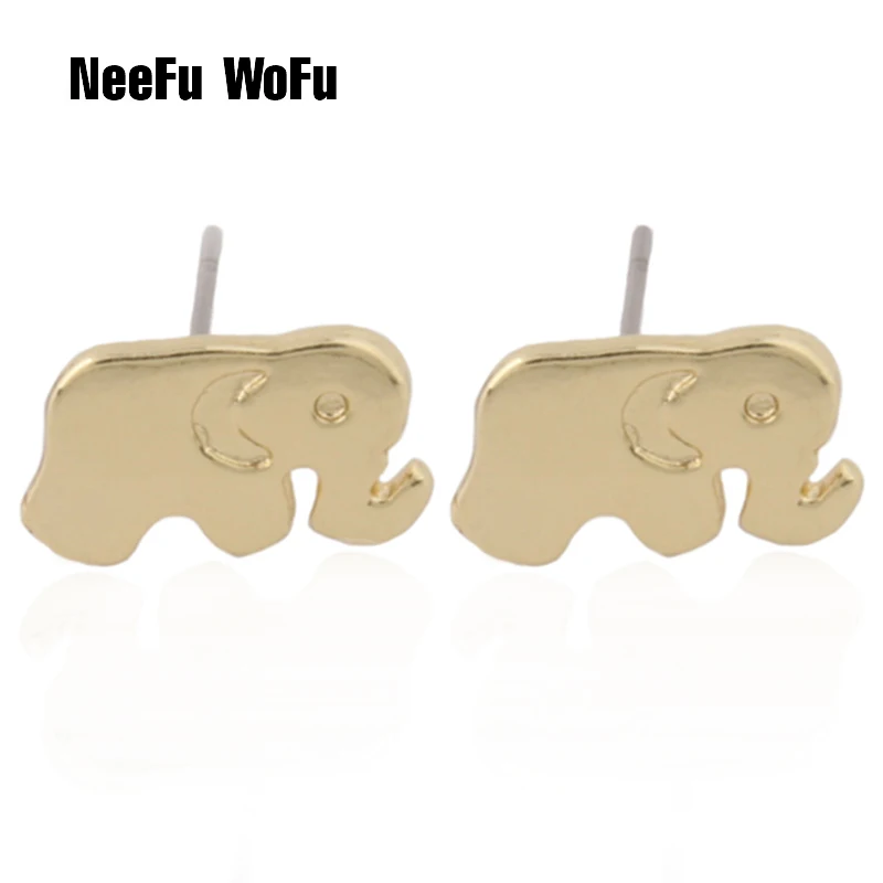 Серьги NeeFu WoFu металлические золотые серьги брендовые для женщин в форме слона