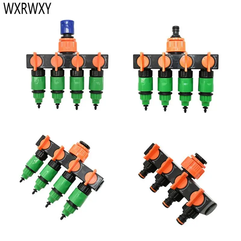 

Drip irrigation 1/4 inch garden hose water splitter 4 way Tap garden Tap 8/11 4/7 hose irrigation adapter cranes 1pcs