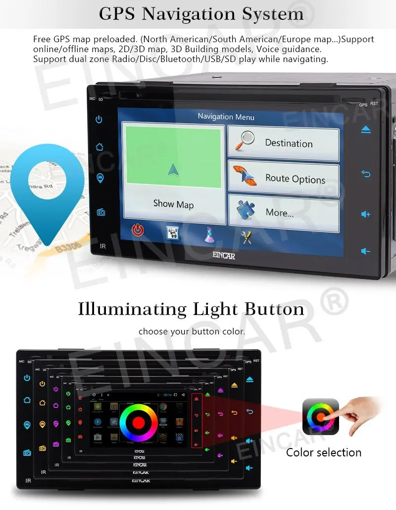 Android 6 0 2 Din автомобильный стерео радио сенсорный экран четырехъядерный dobule din