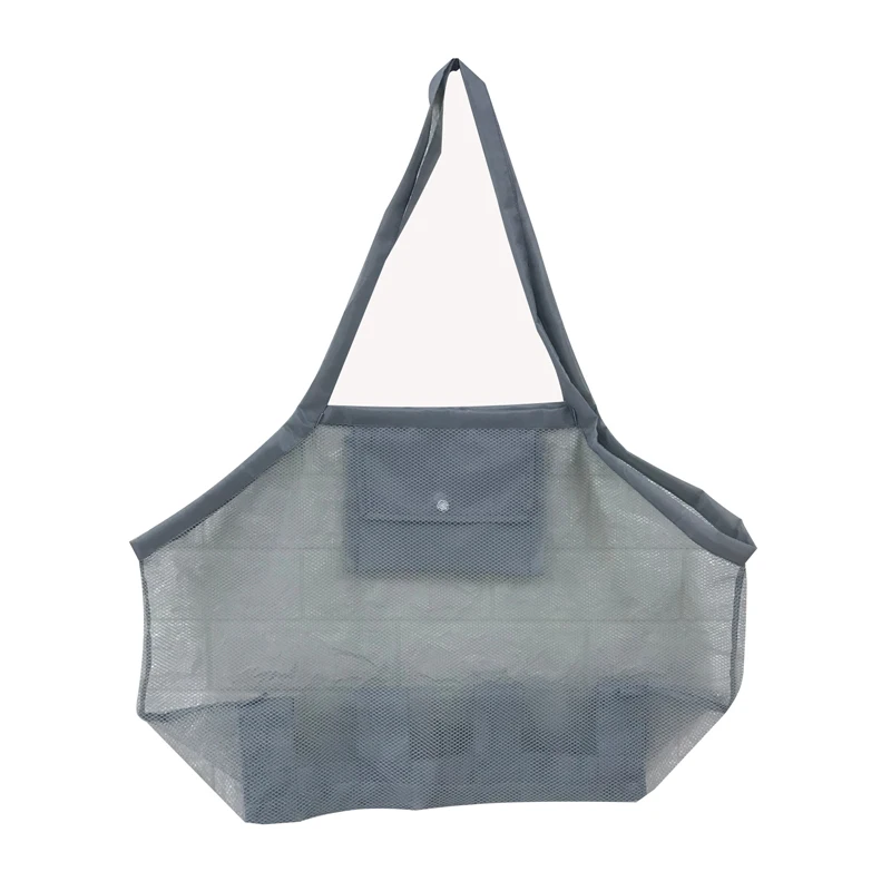Gray Color Сетчатая пляжная сумка, портативная складная сумка для плавания, детская игрушка для пляжа, корзина, сумка для хранения, Детская водонепроницаемая сумка для плавания на открытом воздухе - Цвет: Gray Color